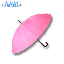 Presentes Promocionais com Logotipo Hotel Venda Quente Personalizado Barato Chuva Auto Aberto 24 Costelas Rosa Reta Guarda-chuva China Fabricante